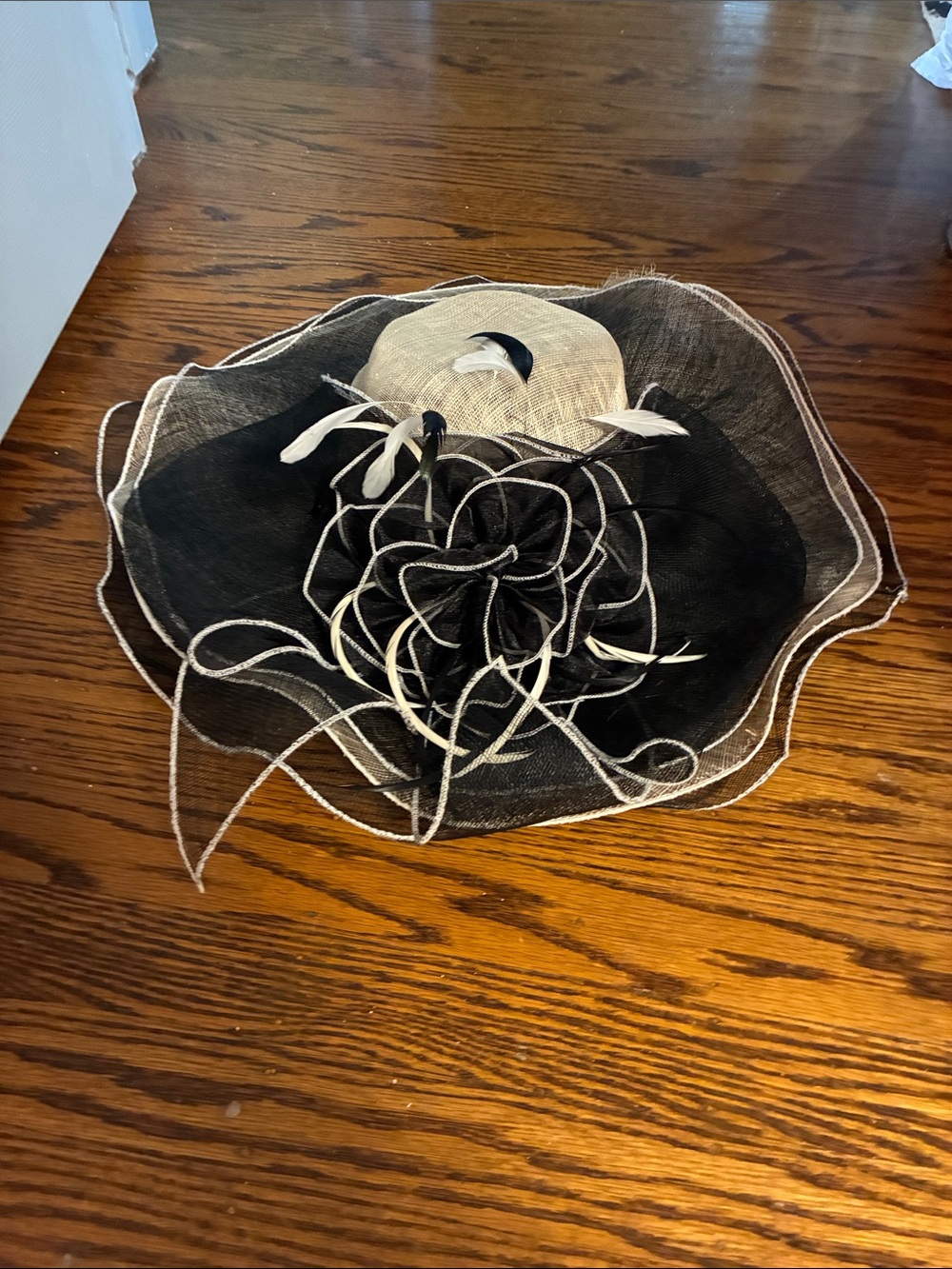 Elegant Black and White Decorative Wall Hat - Brand Unspecified